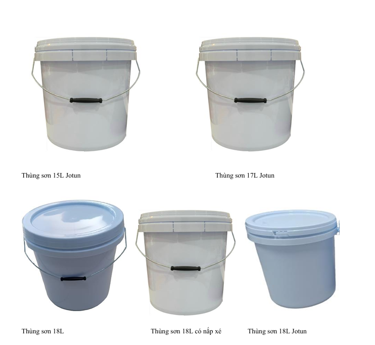 Các thùng sơn HDPE Hòa An chất lượng cao, sản xuất từ nhựa HDPE nguyên sinh, độ bền tốt và chống rò rỉ.