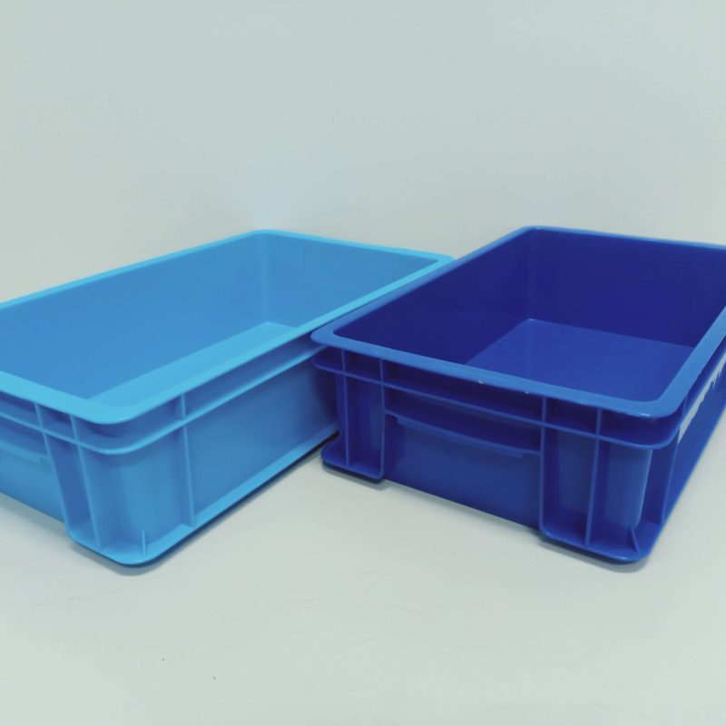 Thùng nhựa B2 bằng nhựa PP nguyên sinh, màu xanh, dùng chứa linh kiện